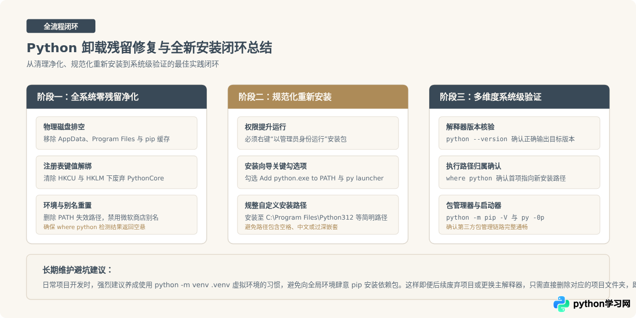 Python卸载不干净导致新版本安装失败怎么办