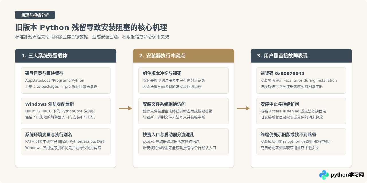 Python卸载不干净导致新版本安装失败怎么办