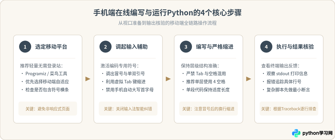 手机浏览器怎么用Python写代码？移动端在线编译体验评测