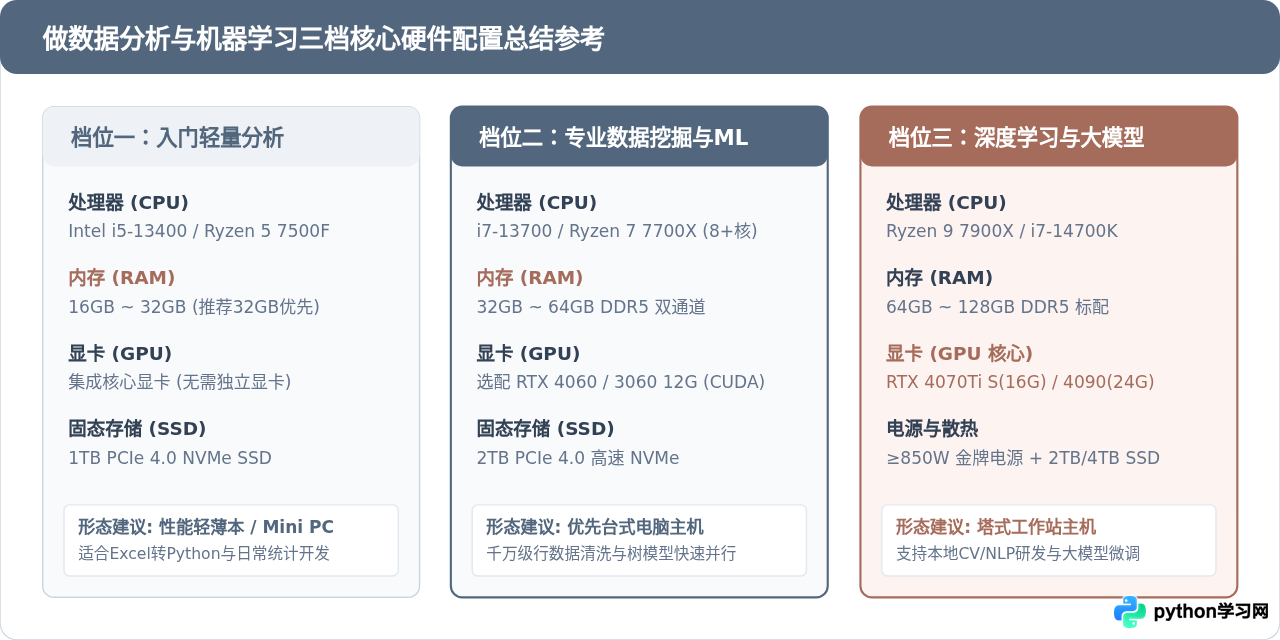做数据分析和机器学习需要什么样的电脑配置？Python硬件选购参考