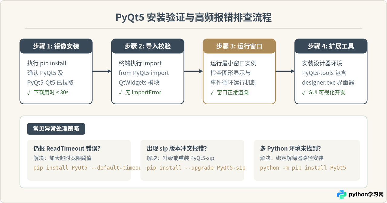 Python安装PyQt5下载慢怎么办？配置国内镜像源加速