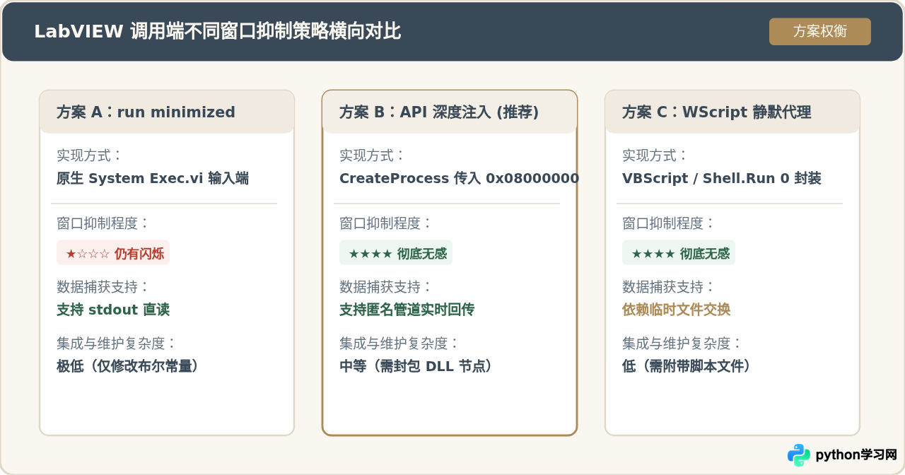 怎么让Python打包的exe在LabVIEW调用时不显示黑窗口
