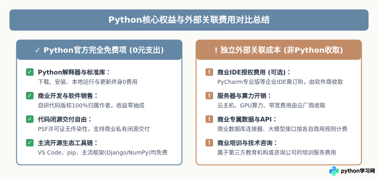 Python编程需要付费吗？个人与商业使用均免费