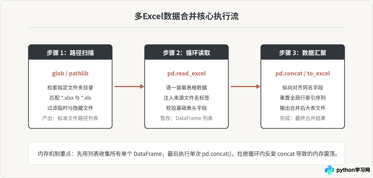 Python批量读取文件夹下多个Excel文件并合并数据的实现方法