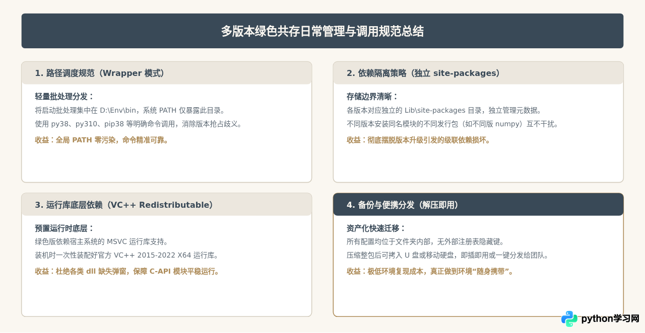 电脑上同时运行多个Python版本：绿色版共存方案