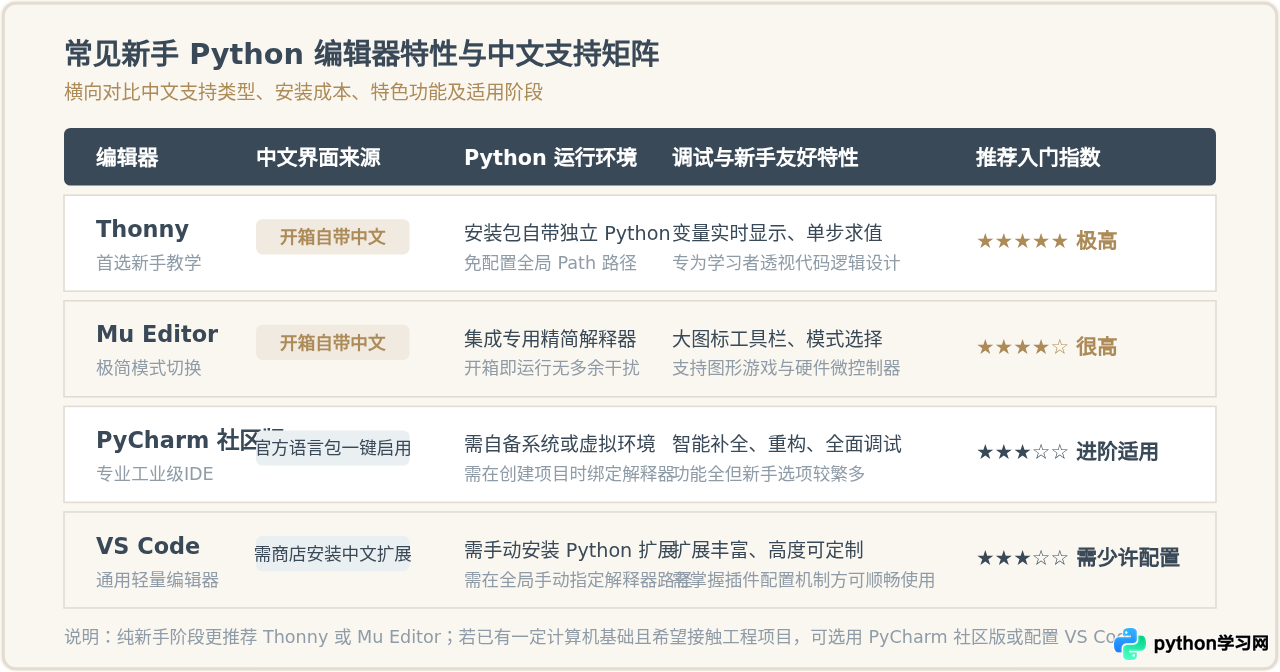 适合新手的自带中文界面Python编辑器推荐