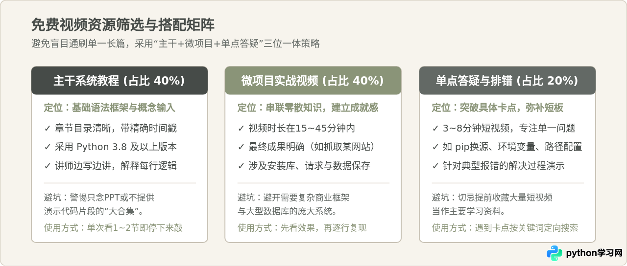 零基础自学Python：怎么结合免费视频规划学习路径
