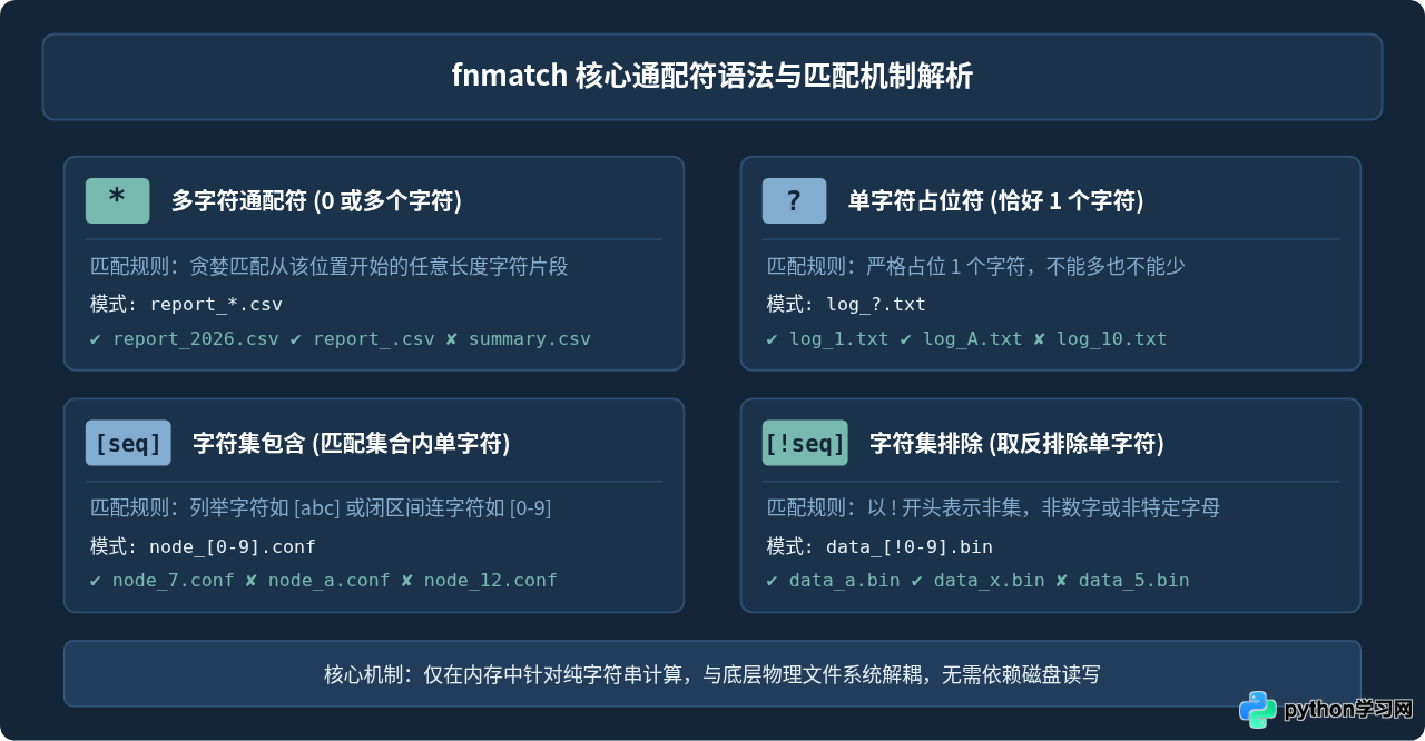 Python fnmatch实现字符串通配符匹配