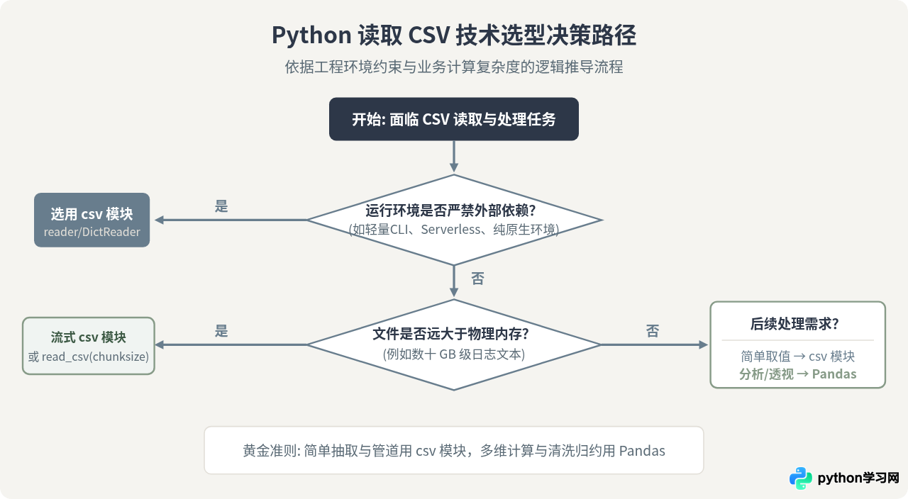 Python csv模块与Pandas读取CSV的区别与选择