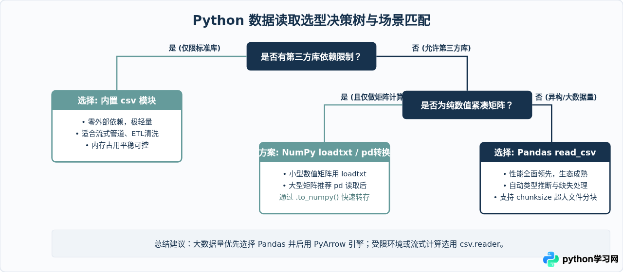 Python中pandas、csv模块和numpy读取数据性能对比