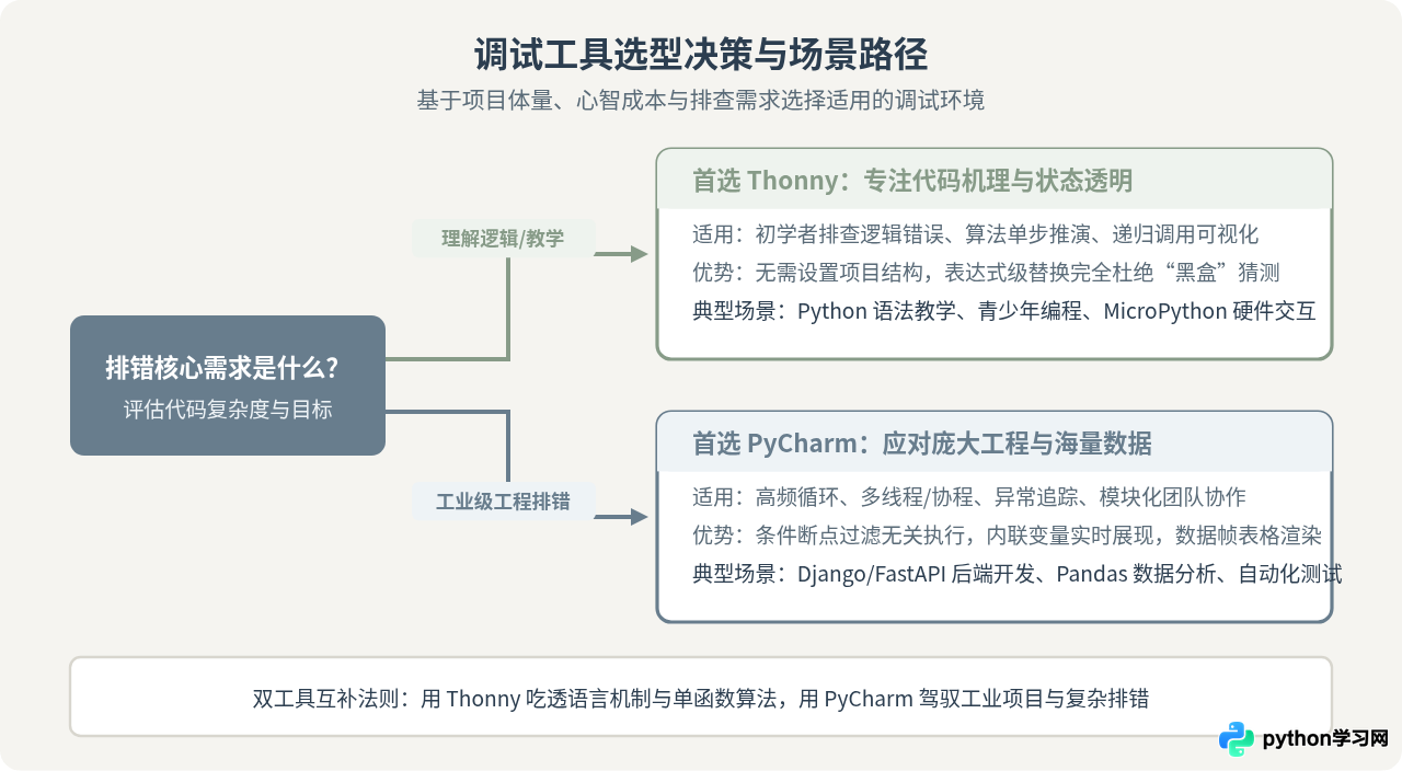 Thonny和PyCharm的调试体验有什么区别？断点与变量查看对比