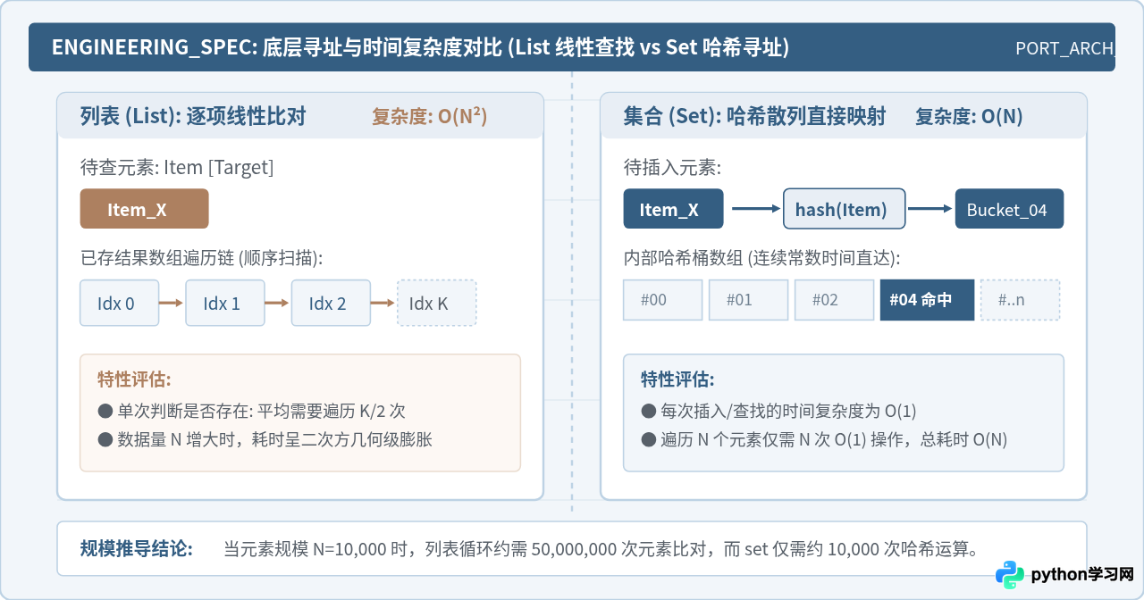 Python中list去重为什么推荐用set？性能对比与适用场景分析