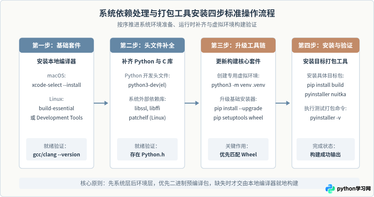 macOS和Linux下安装Python打包工具的系统依赖处理