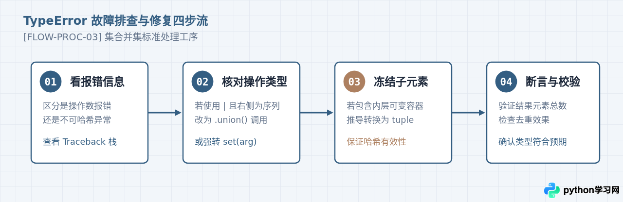 Python集合并集操作报错TypeError怎么办