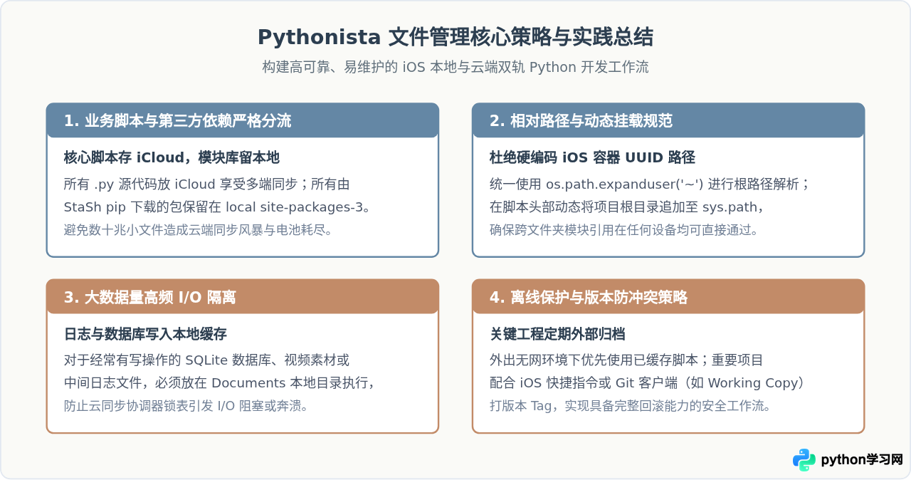 Pythonista 文件管理指南：本地存储结构与 iCloud 同步设置