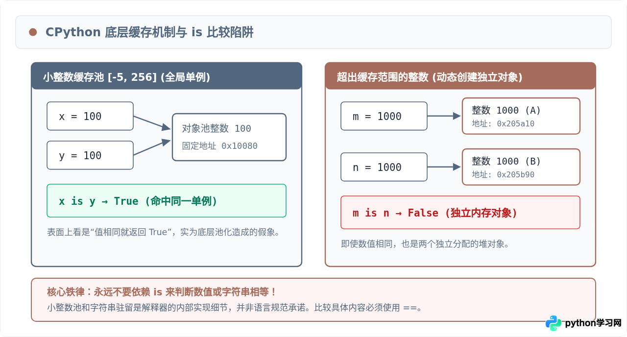 Python中==和is有什么区别？身份运算符与相等性判断指南