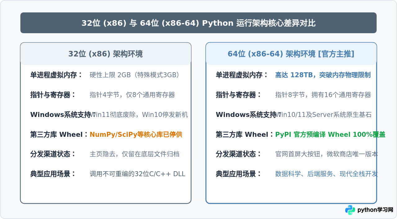 Python 3.9及以上版本为什么不再提供Windows 32位安装包