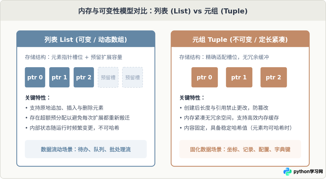 Python中什么时候用列表，什么时候用元组？