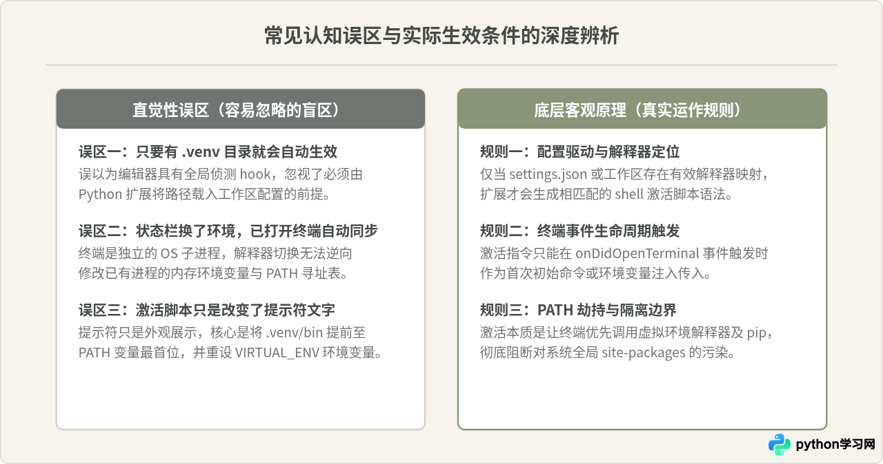 为什么 VS Code 终端没有自动激活 Python 虚拟环境