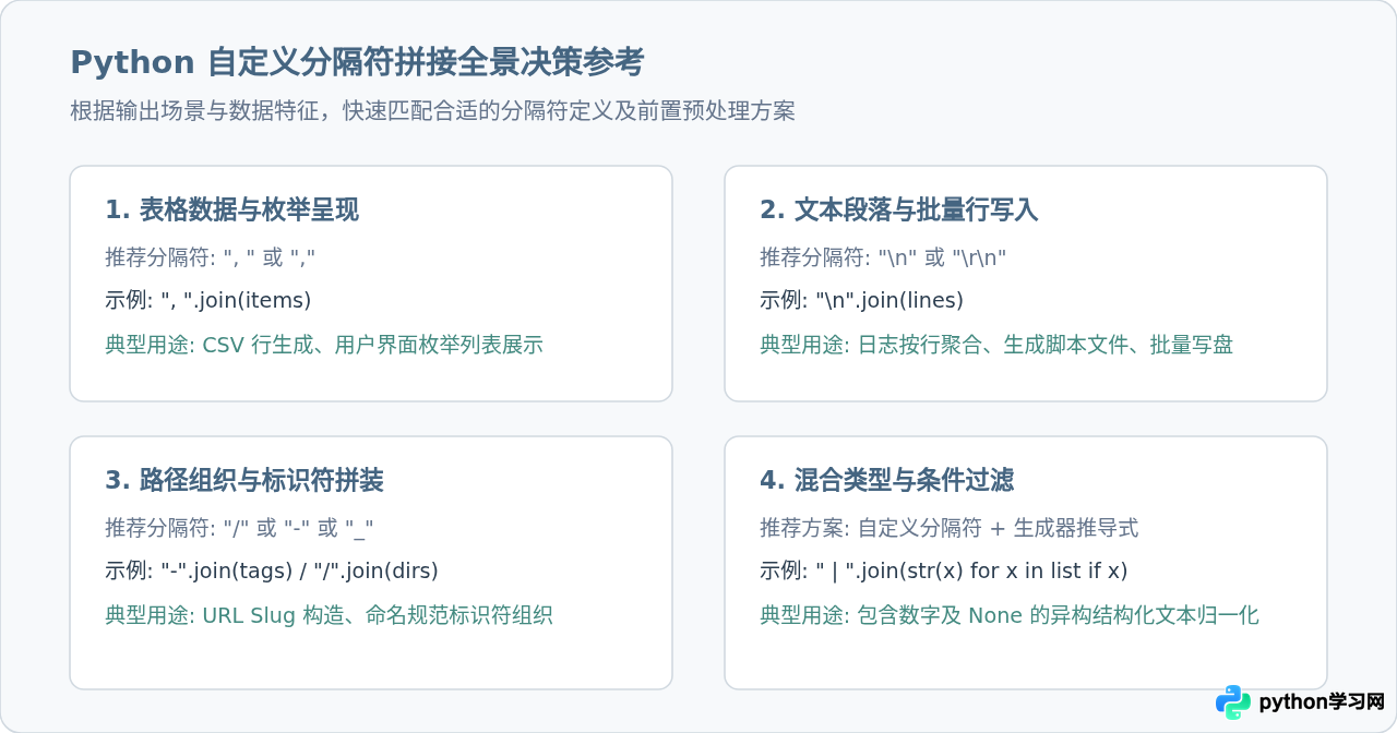 Python列表转字符串时怎么自定义分隔符