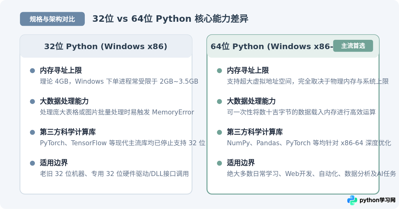 Windows下安装Python选32位还是64位？版本选择建议