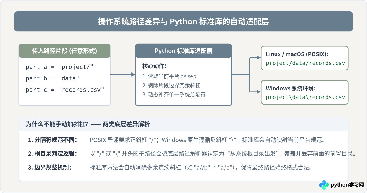 Python安全拼接文件路径：避免手动添加斜杠的错误
