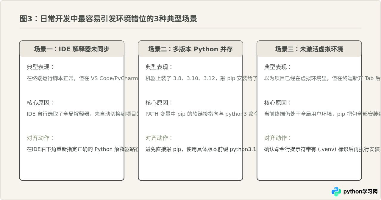 pip install安装的包为什么找不到？检查Python解释器与包路径是否匹配