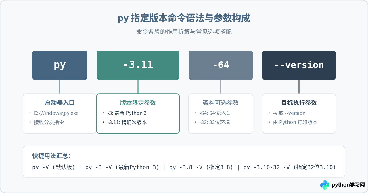 Windows cmd下用py命令查看指定Python版本