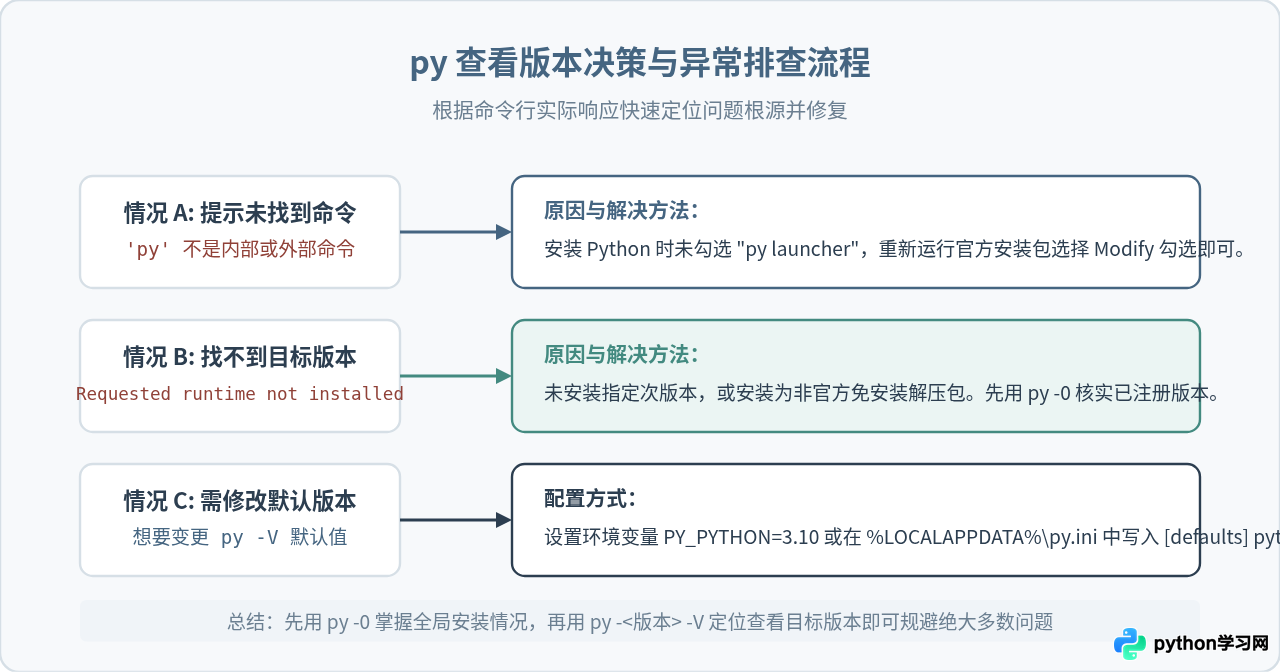 Windows cmd下用py命令查看指定Python版本