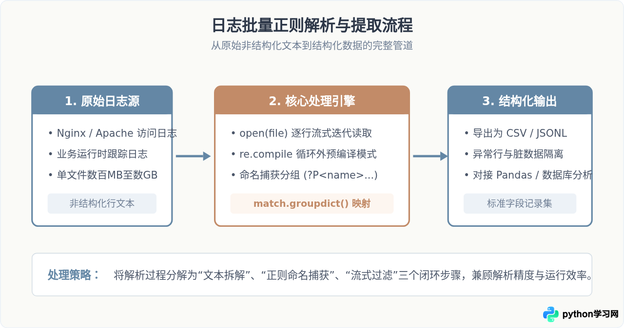 Python正则实战：从日志文件中批量提取关键信息