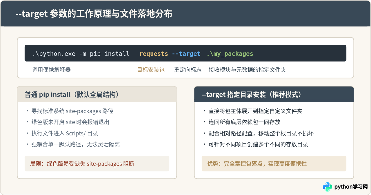 Python绿色版怎么安装第三方库到指定目录