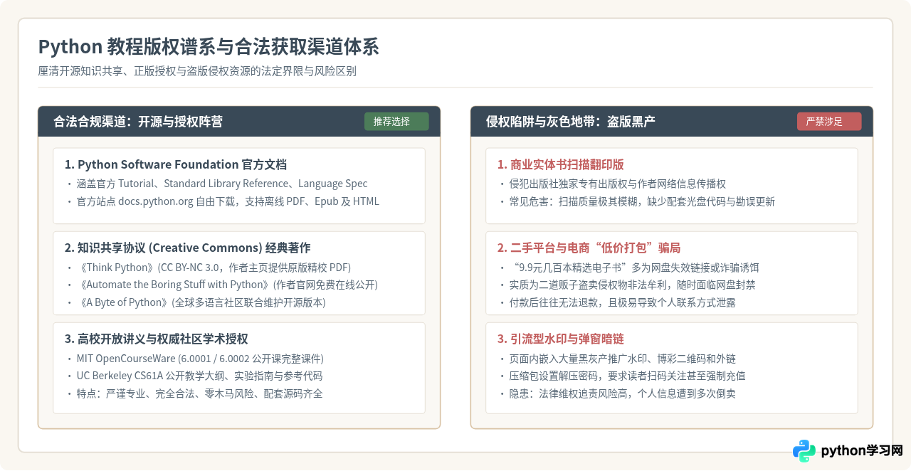 下载Python PDF教程时怎么避开病毒链接和侵权陷阱