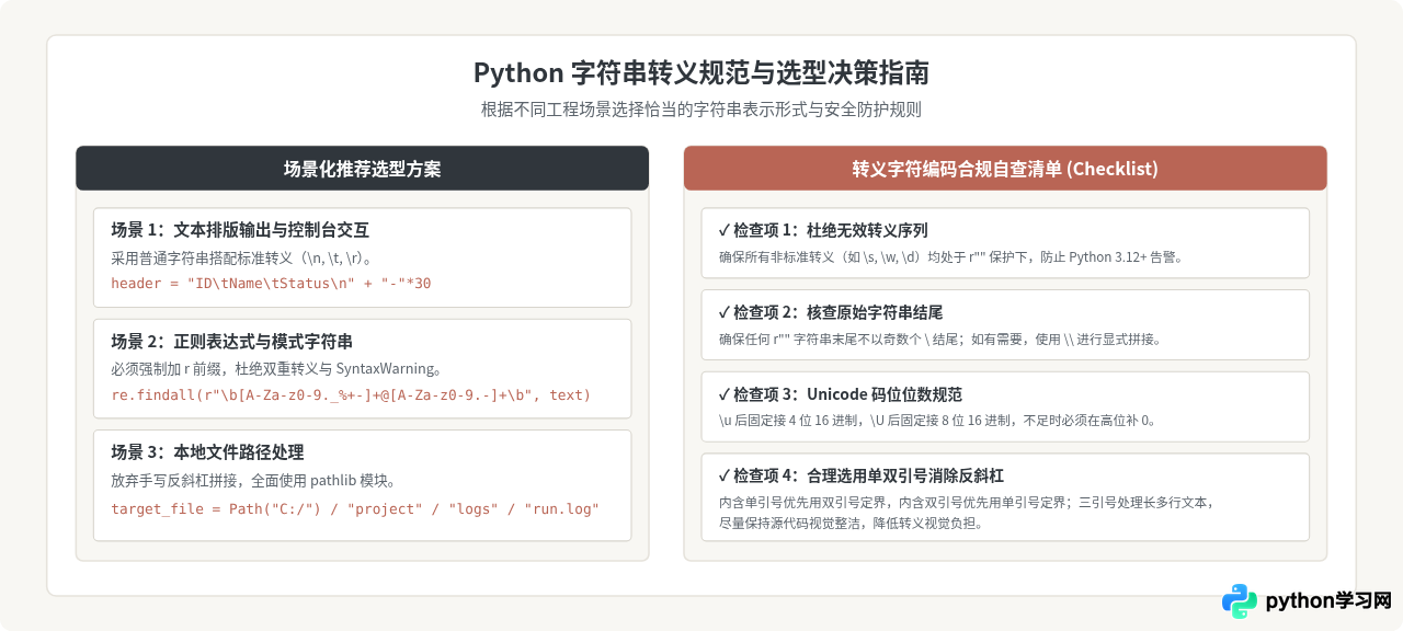 Python字符串中的转义字符列表及使用规范
