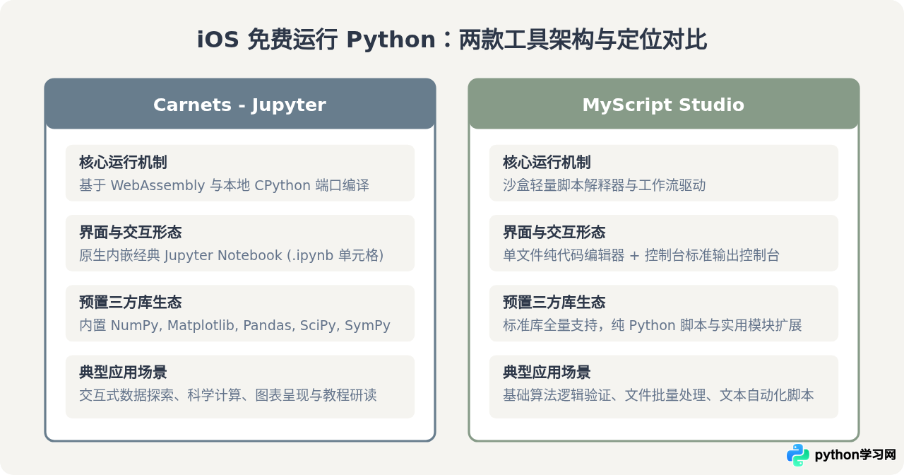 iOS上免费运行Python的方法：Carnets Jupyter与MyScript Studio评测
