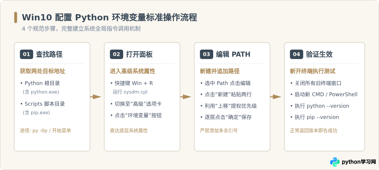 Win10怎么设置Python环境变量：从查找路径到配置PATH