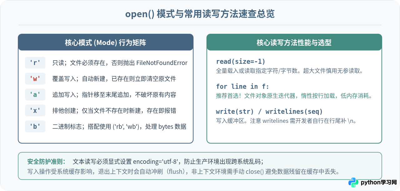 Python文件读写操作语法：open函数与上下文管理器
