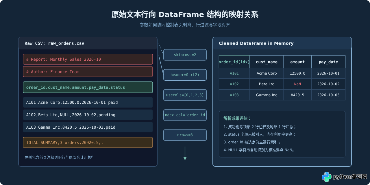Python用pandas读取CSV：pd.read_csv核心参数与用法详解