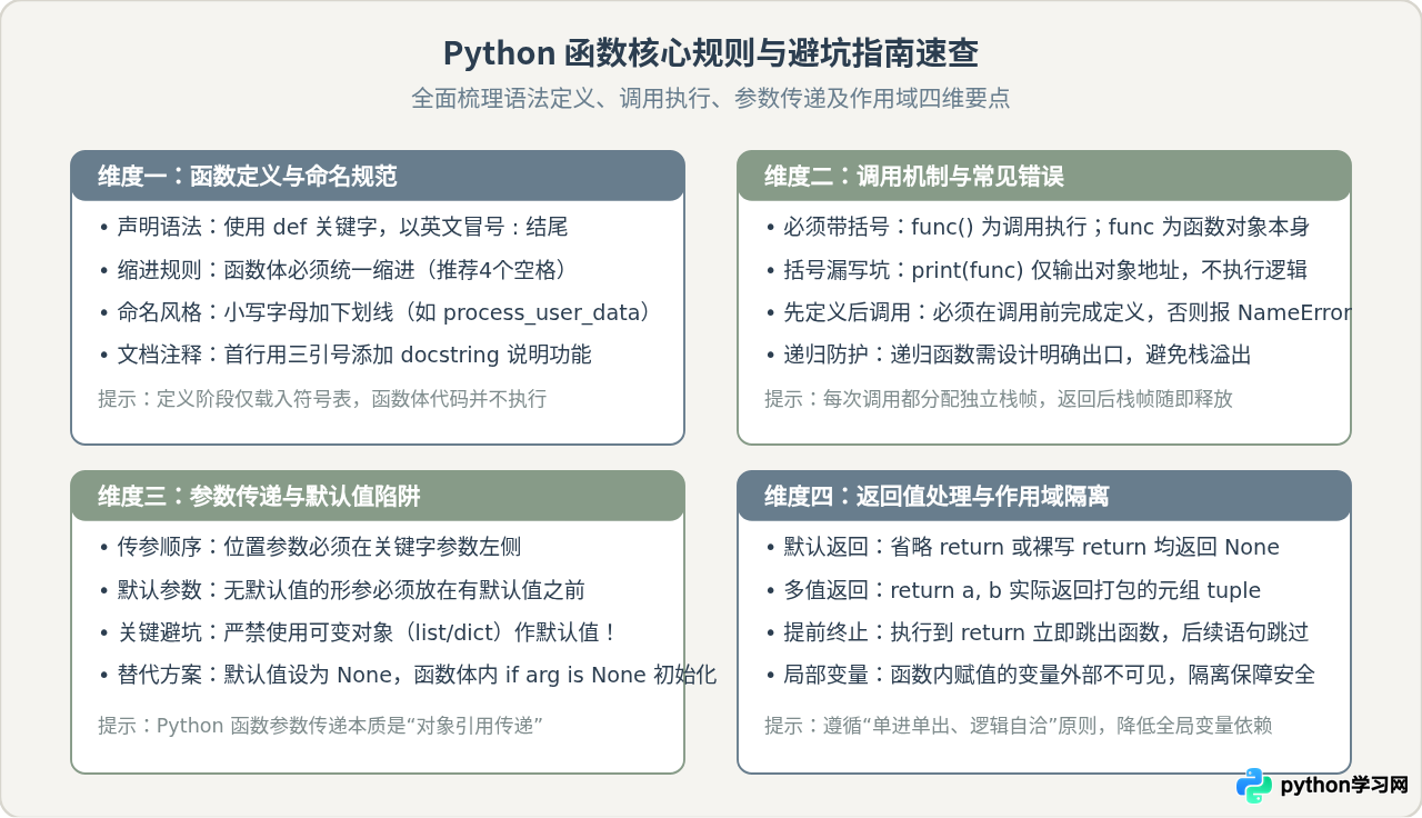 Python函数定义与调用基础教程