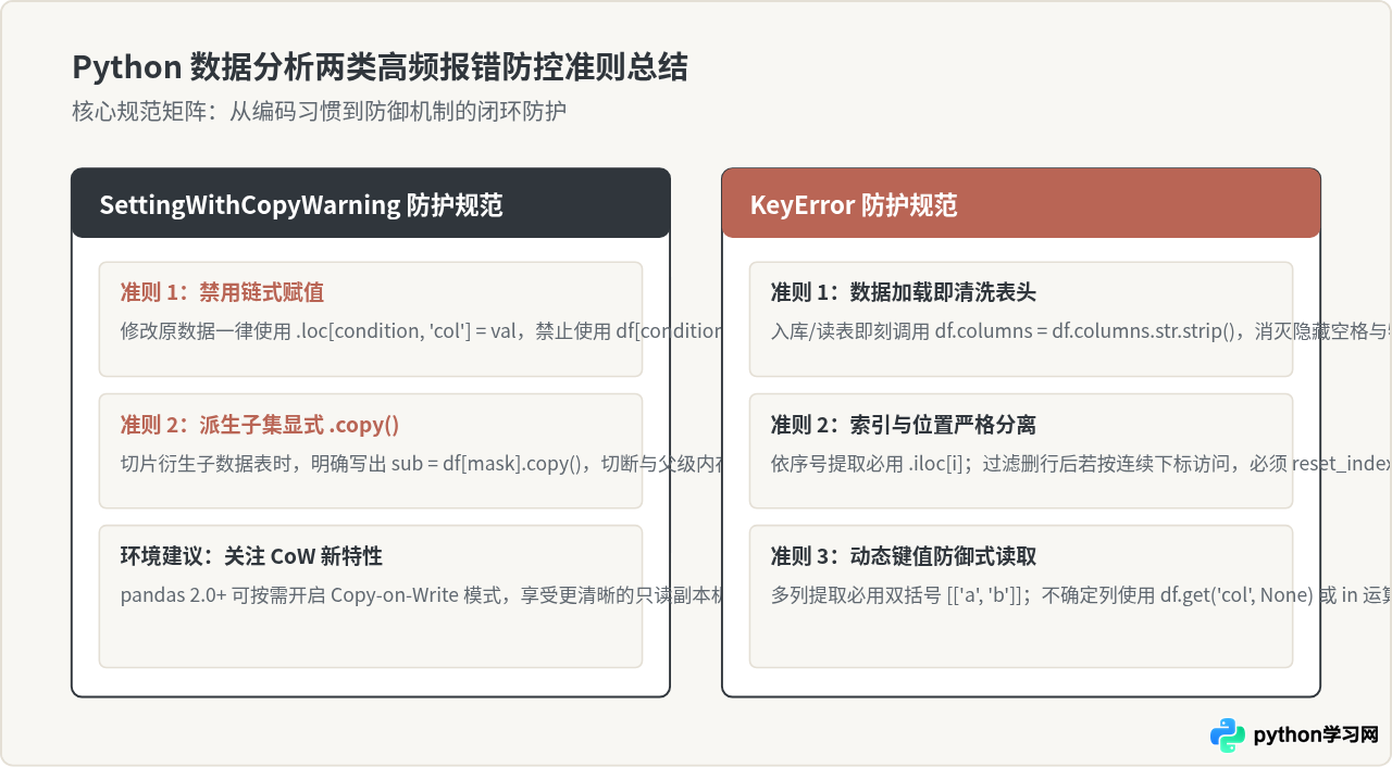 Python数据分析常见报错修复：SettingWithCopyWarning与KeyError代码解决