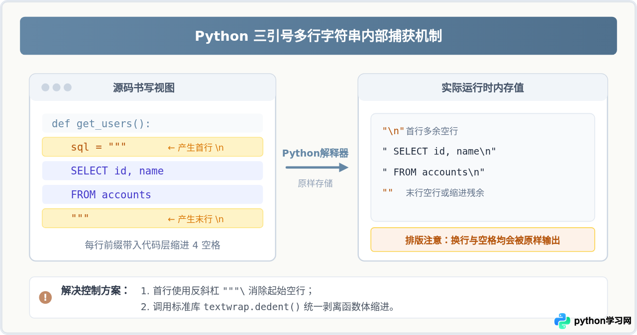 Python实战：用三引号嵌入SQL语句或HTML模板