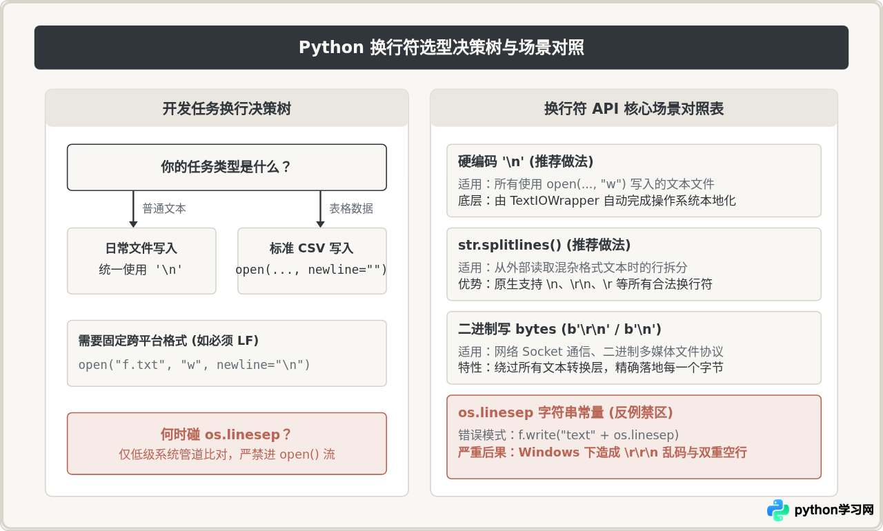 为什么Python官方不建议使用os.linesep写入文件