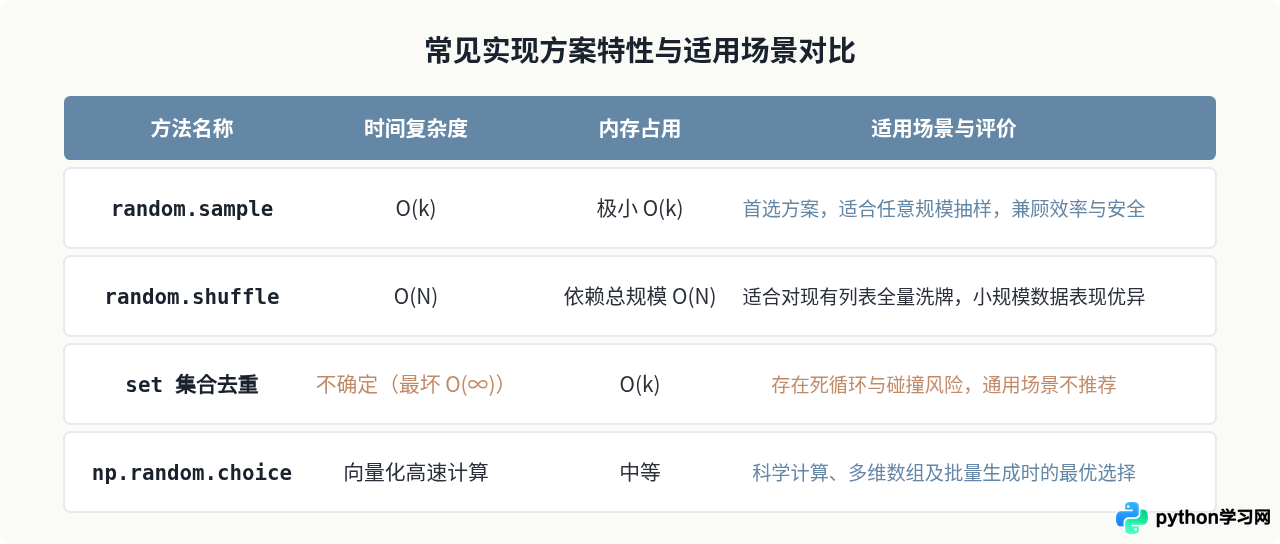 Python生成不重复随机数列表的方法