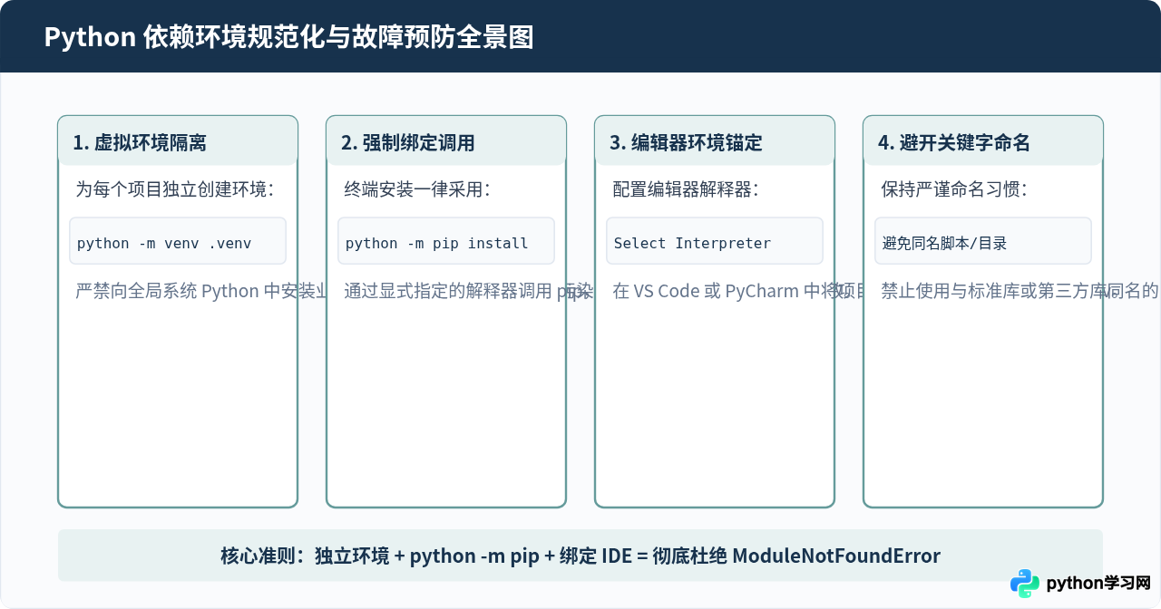Python提示ModuleNotFoundError：安装了库却导入失败的排查方法