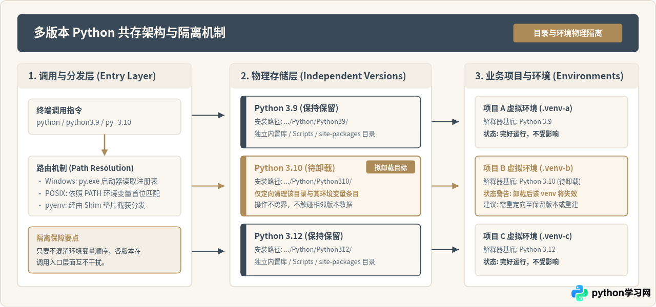 多版本Python共存时怎么只卸载指定版本而保留其他版本
