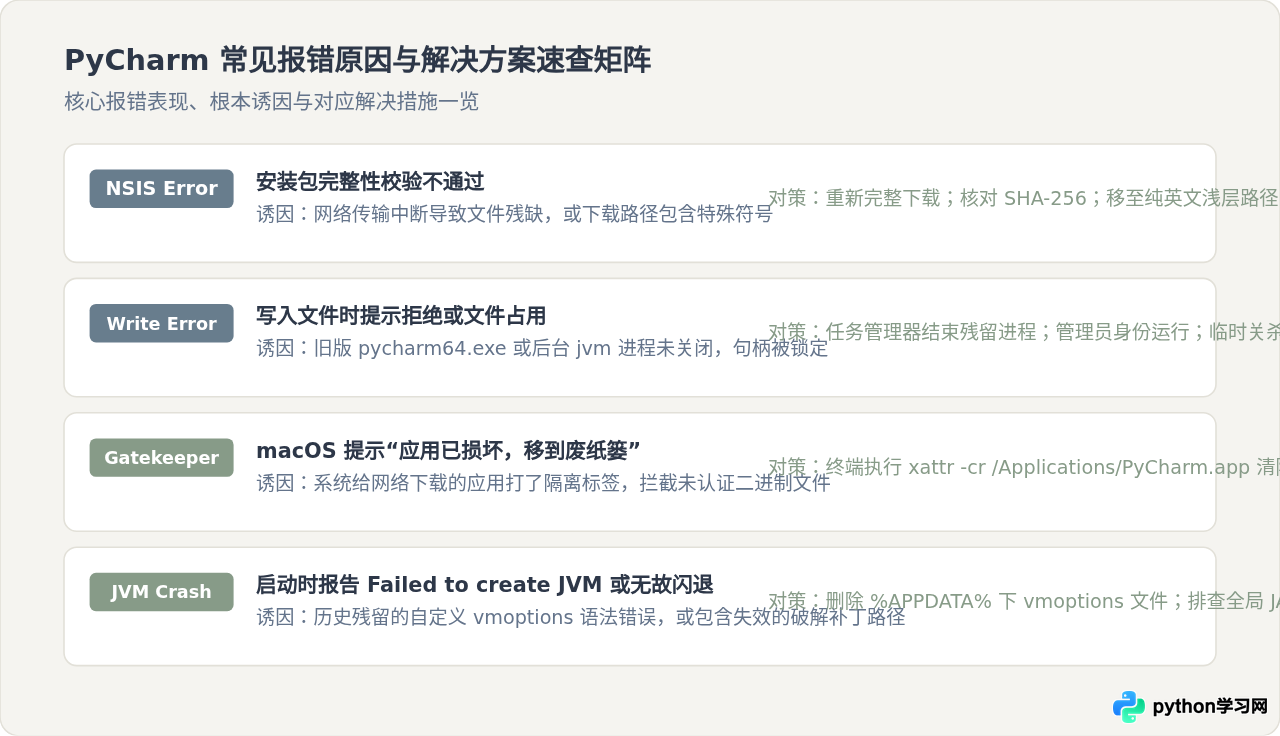 PyCharm安装失败怎么办？常见报错原因及解决方法