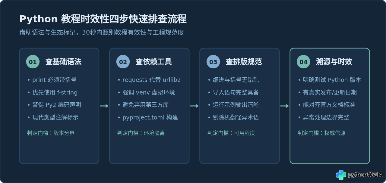 怎么辨别Python资源网的质量？避免过时与错误教程