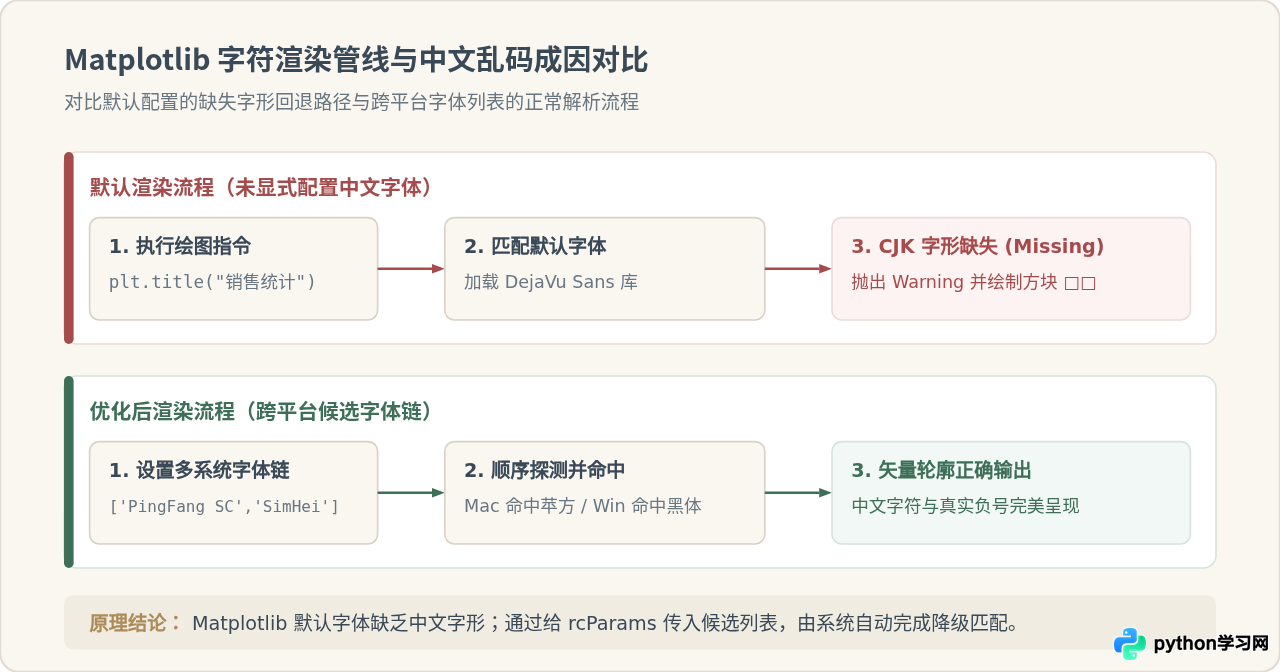 Python绘图中文乱码怎么解决？Windows与Mac通用字体设置代码
