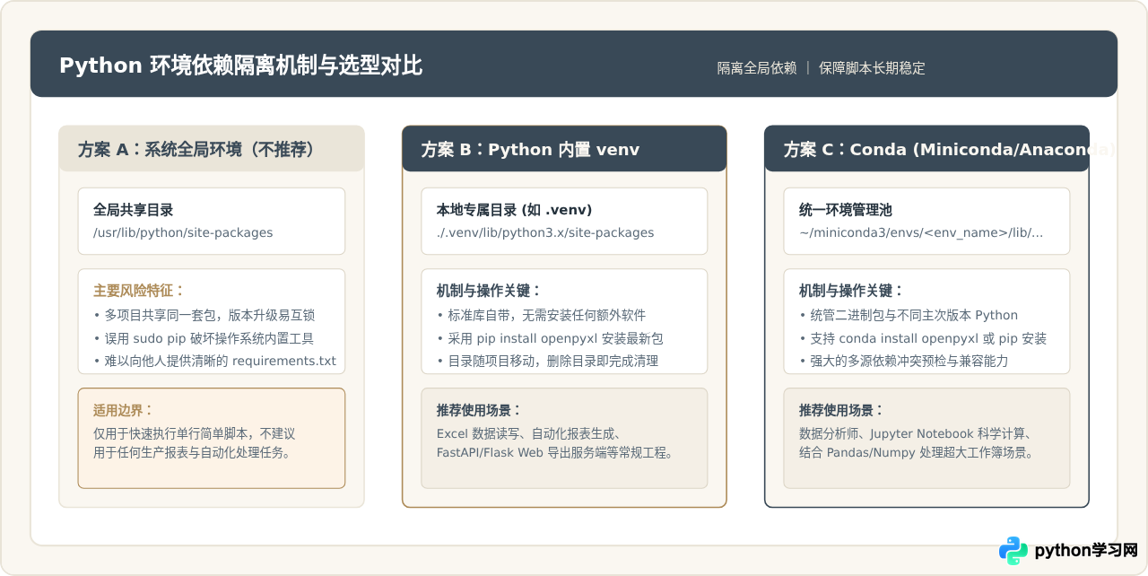 怎么在Python虚拟环境(venv/conda)中安装openpyxl