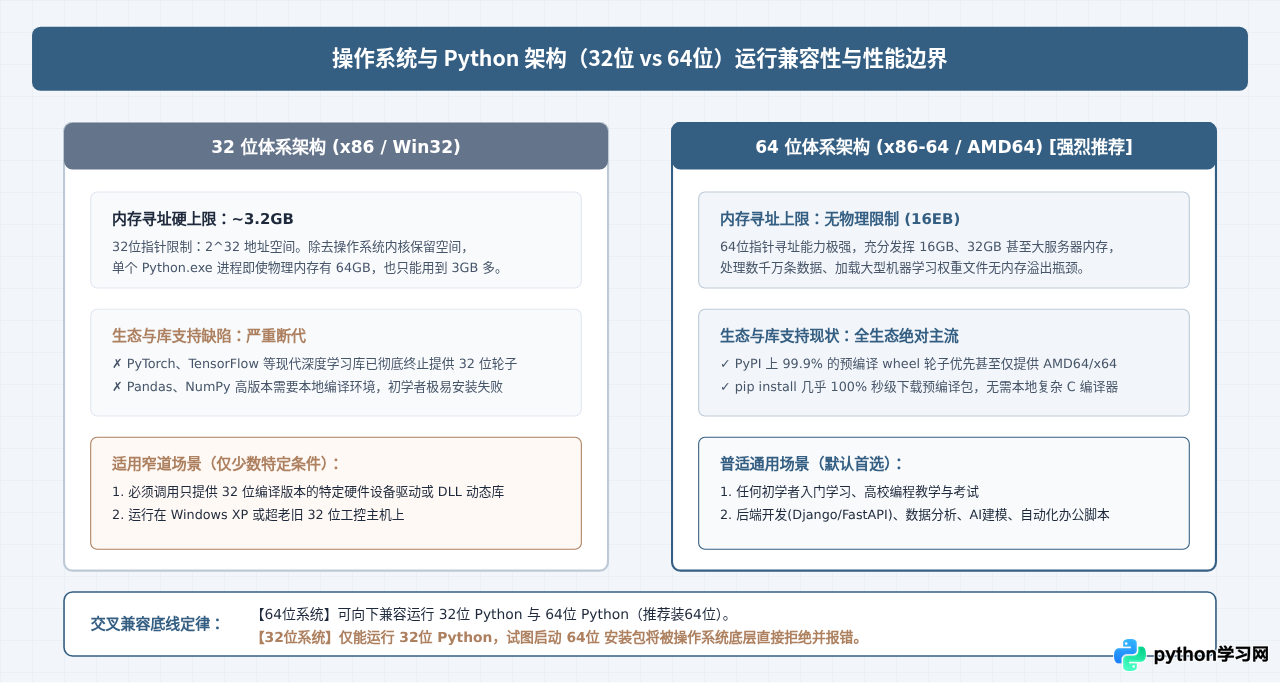 Python下载时怎么区分并选择正确的最新版本(32位/64位)