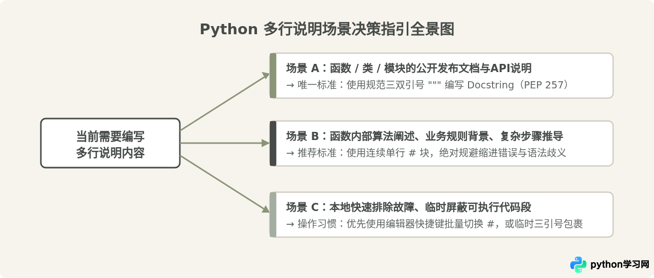 Python多行注释的语法形式与基本用途